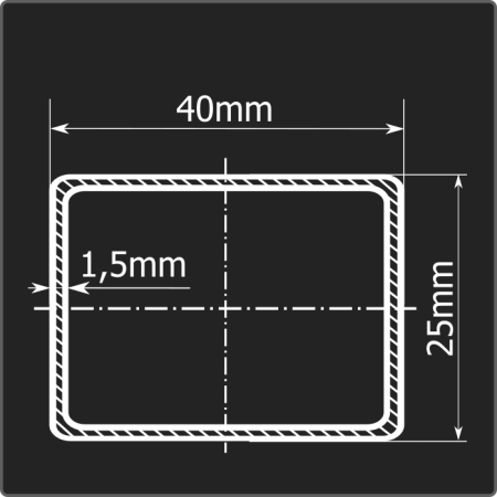 Труба проф. 40*25*1,5 ст.08пс Феррум 6м ТУ