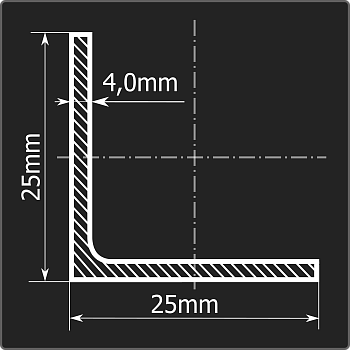 Угол 25*25*4,0 ст.3сп 6м ГОСТ 535-2005/ГОСТ 8509-93