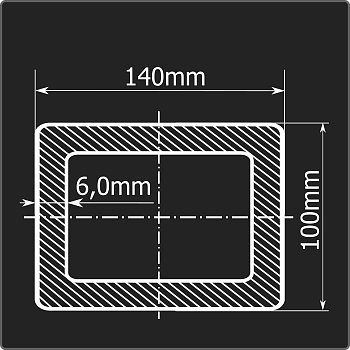 Труба проф. 140*100*6,0 ст.3сп Феррум 12м ГОСТ 13663-86