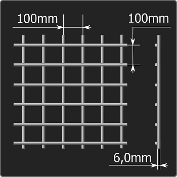 Сетка арматурная 100*100*6,0 (2,0*3,0) ГОСТ 23279-2012