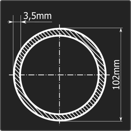 Труба электросварная 102*3,5 ст.3сп Феррум 12м ГОСТ 10705-80