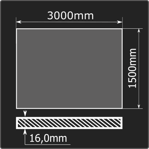 Лист горячекатаный 16*1500*3000 ст.3сп Феррум ГОСТ 14637-89