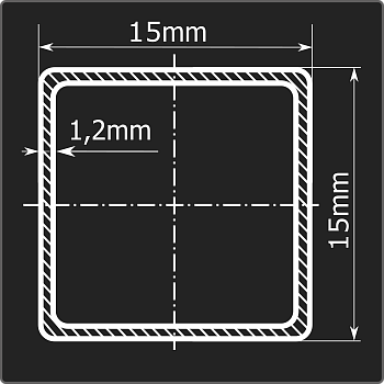Труба проф. 15*15*1,2 ст.08пс Феррум 6м ГОСТ 13663-86