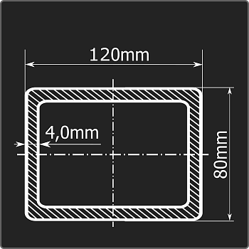 Труба проф. 120*80*4,0 ст.3сп Феррум 12м ГОСТ 30245-2003