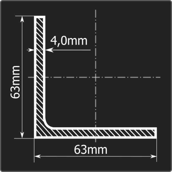 Угол 63*63*4,0 ст.3сп 6м ГОСТ 535-2005/ГОСТ 8509-93