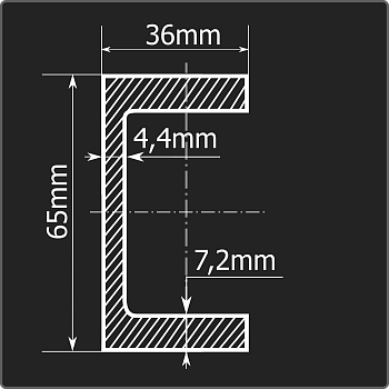 Швеллер 6,5П ст.3сп 12м ГОСТ 535-2005/ГОСТ 8240-97
