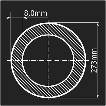 Труба электросварная 273*8,0 ст.20 11,5-11,7м ГОСТ 10705-80