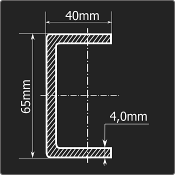 Швеллер холоднокатаный 65*40*4,0 ст.3пс Феррум 12м ГОСТ 8278-83
