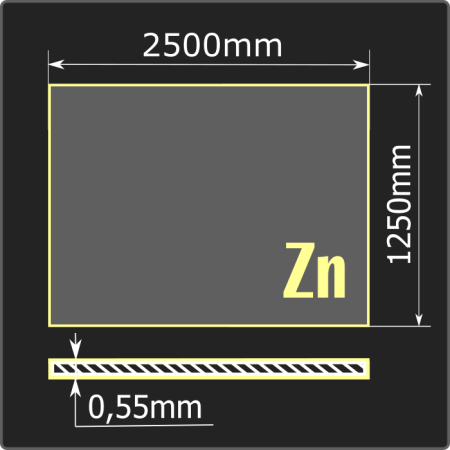 Лист оцинкованный 0,55*1250*2500 ст.08пс ММК ГОСТ 14918-2020 Лист оцинкованный 0,55*1250*2500 ст.08пс ММК ГОСТ 14918-2020