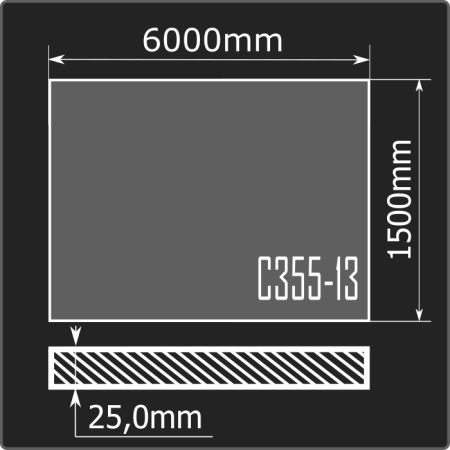 Лист горячекатаный 25*1500*6000 С355 ГОСТ 27772-2021
