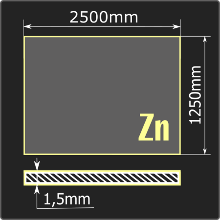 Лист оцинкованный 1,5*1250*2500 ст.08пс ММК ГОСТ 14918-2020