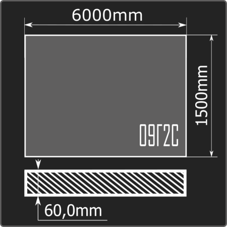 Лист горячекатаный 60*1500*6000 09Г2С ММК ГОСТ 19281-2014