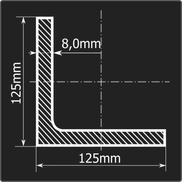 Угол 125*125*8,0 ст.3сп 12м ГОСТ 535-2005/ГОСТ 8509-93 Угол 125*125*8,0 ст.3сп 12м ГОСТ 535-2005/ГОСТ 8509-93