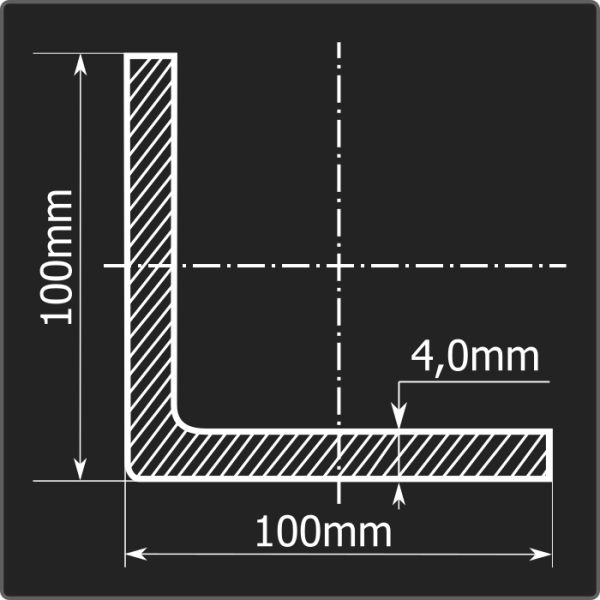 Угол холоднокатаный 100*100*4,0 ст.3пс Феррум 12м ГОСТ 19771-93