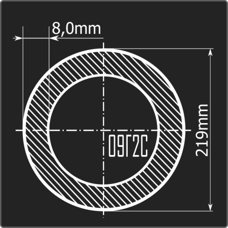 Труба электросварная 219*8,0 09Г2С 12м ГОСТ 10705-80