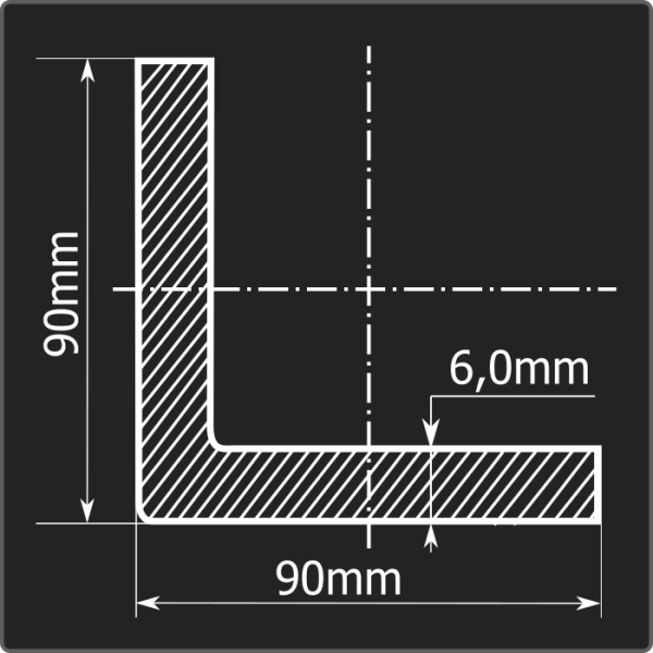 Угол холоднокатаный 90*90*6,0 ст.3пс Феррум 12м ГОСТ 19771-93