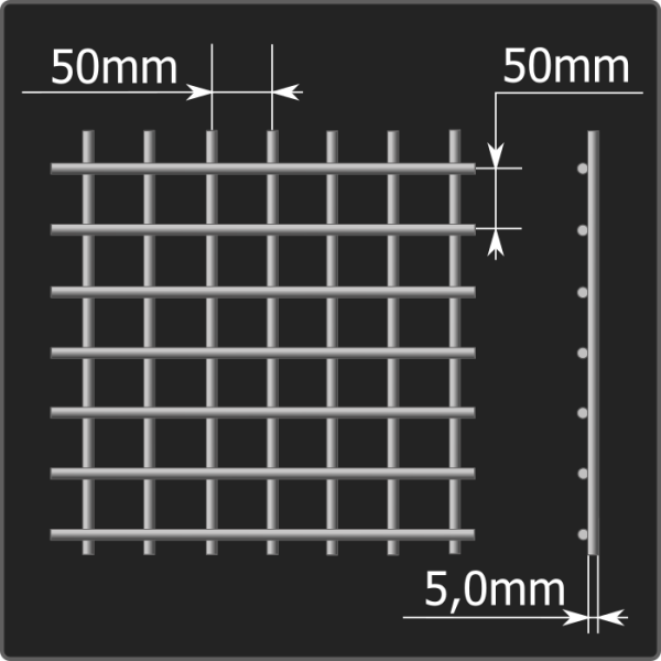 Сетка кладочная 50*50*5,0 (0,38*2,0) ТУ 25.93.13-001-03876796-2019