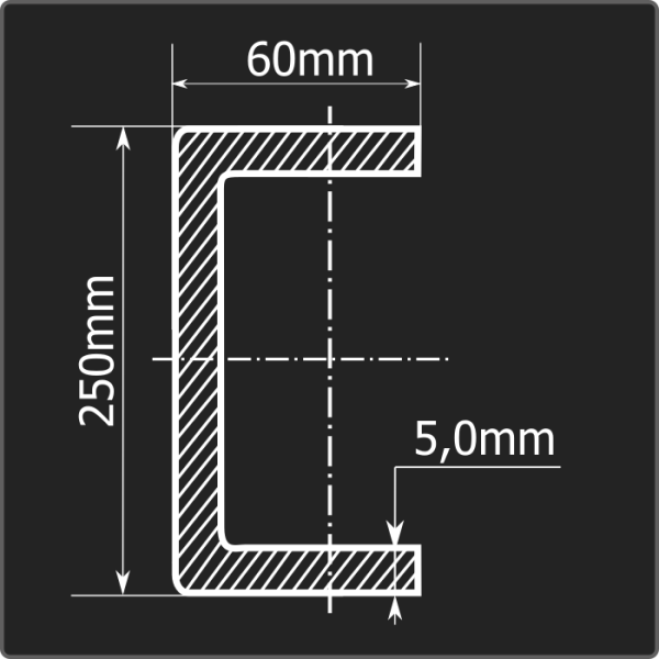 Швеллер холоднокатаный 250*60*5,0 ст.3пс Феррум 12м ГОСТ 8278-83